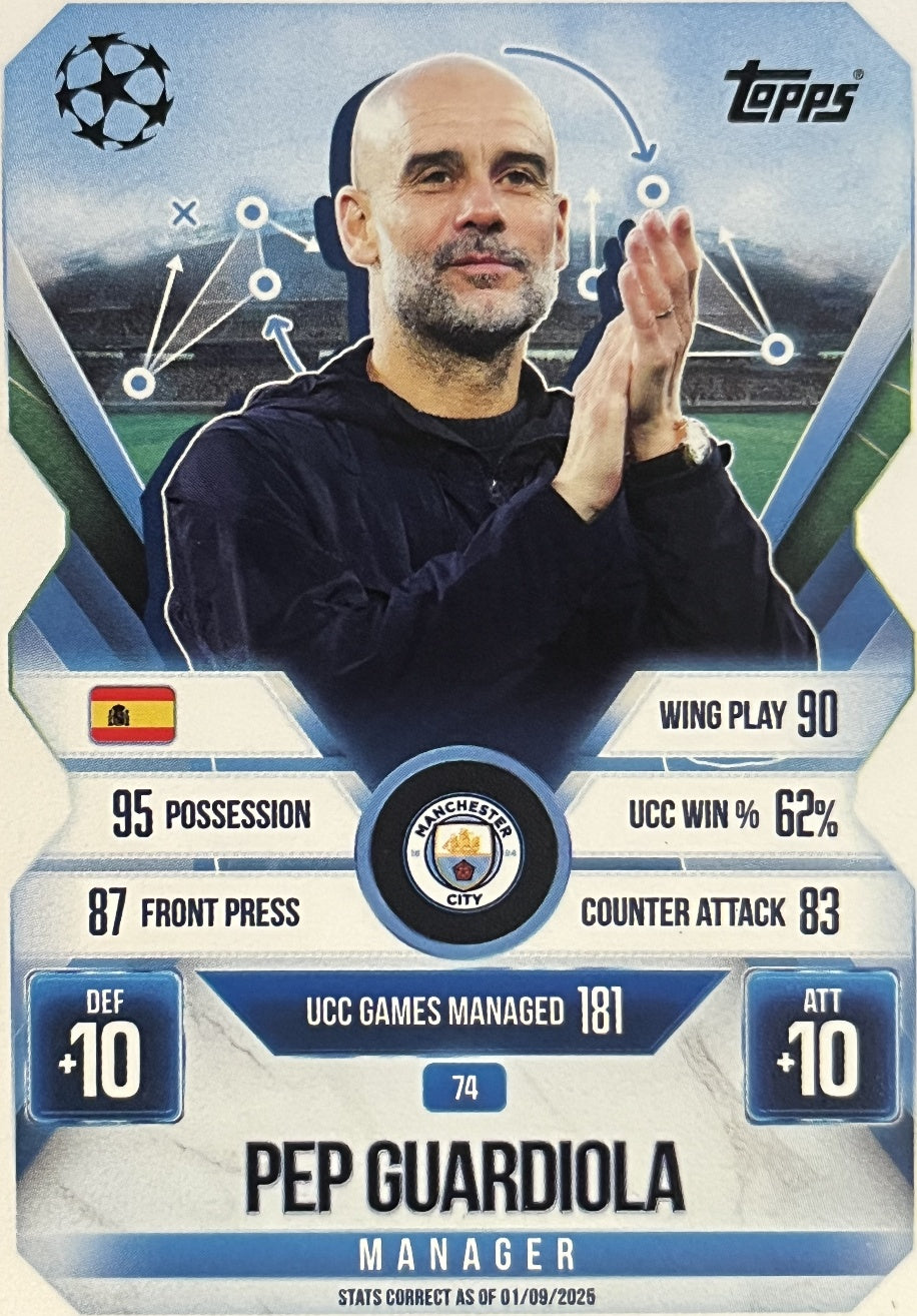 Pep Guardiola 2026 2026 Topps Match Attax Extra 2026 #74