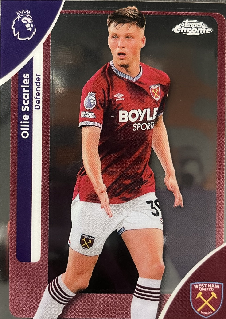 Ollie Scarles 2026 2026 Topps Premier League Chrome #189