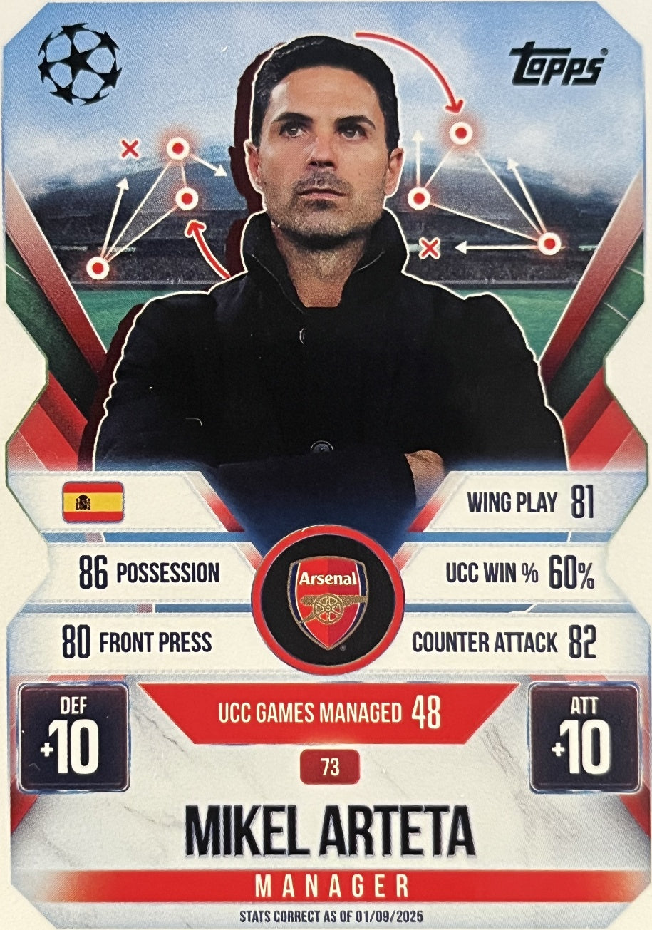 Mikel Arteta 2026 2026 Topps Match Attax Extra 2026 #73