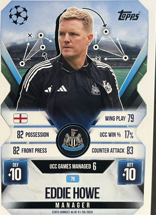 Eddie Howe 2026 2026 Topps Match Attax Extra 2026 #76