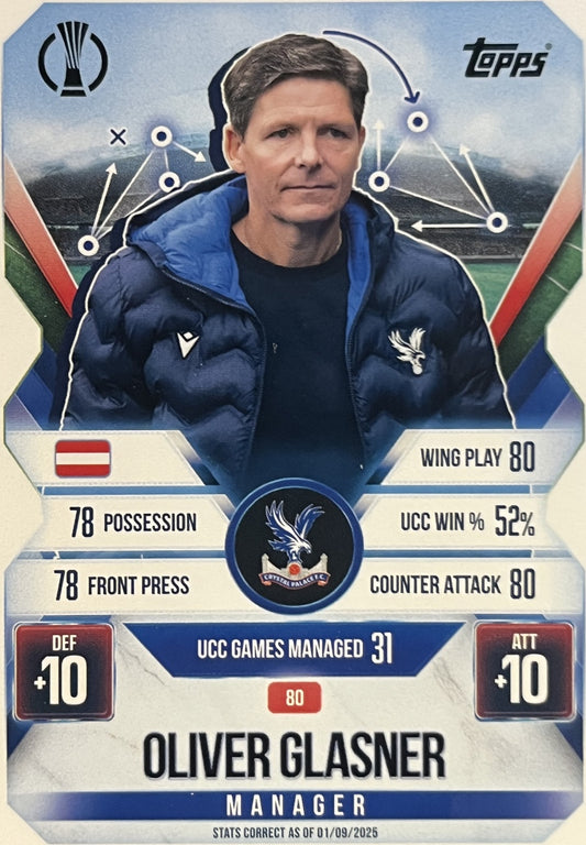 Oliver Glasner 2026 2026 Topps Match Attax Extra 2026 #80