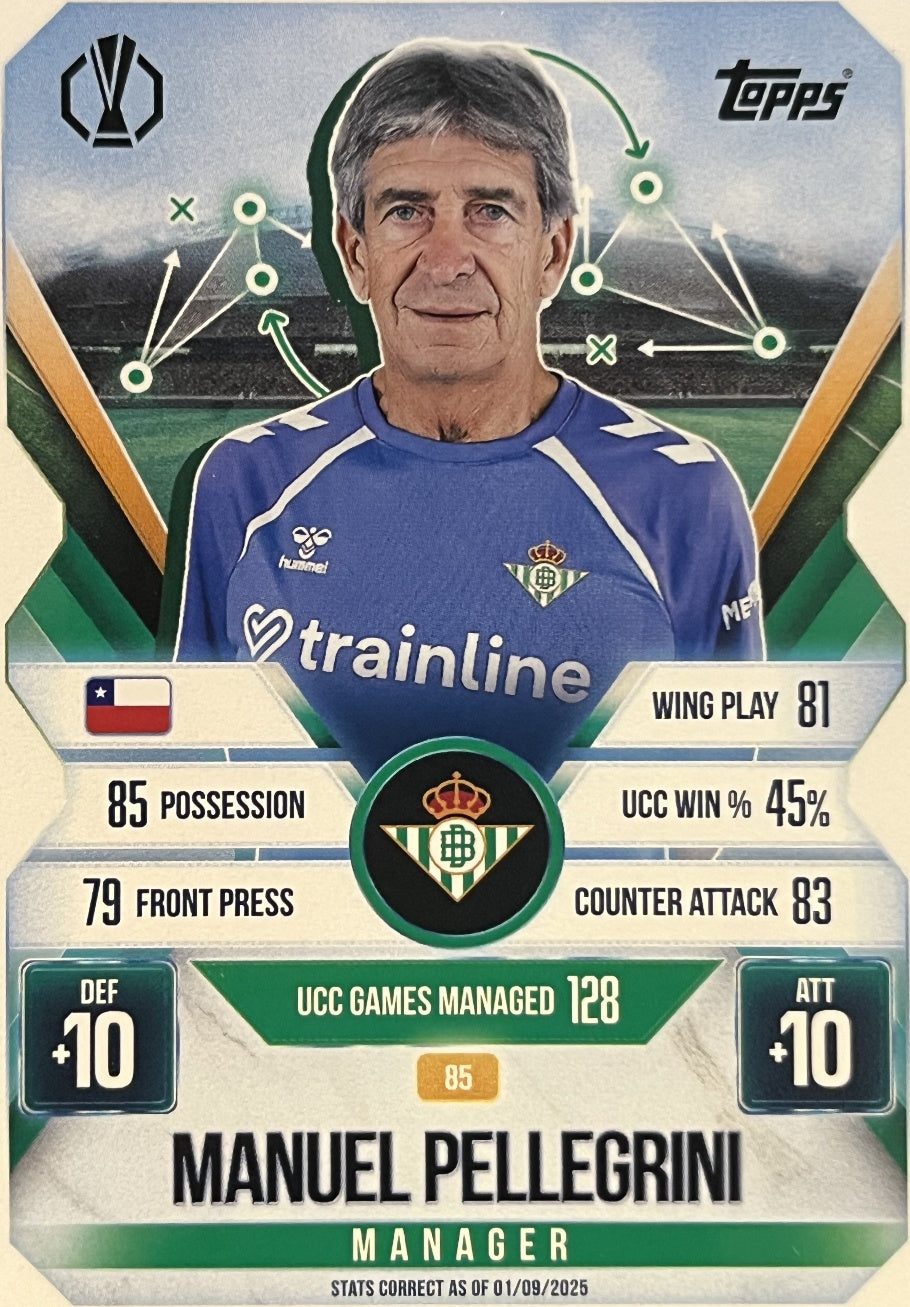 Manuel Pellegrini 2026 2026 Topps Match Attax Extra 2026 #85