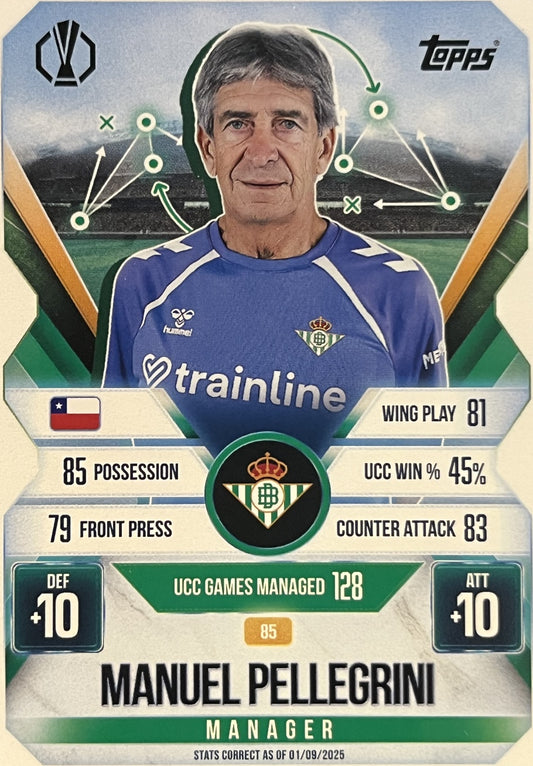 Manuel Pellegrini 2026 2026 Topps Match Attax Extra 2026 #85