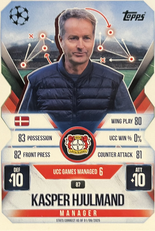 Kasper Hjulmand 2026 2026 Topps Match Attax Extra 2026 #87