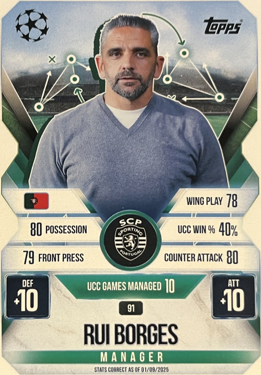 Rui Borges 2026 2026 Topps Match Attax Extra 2026 #91