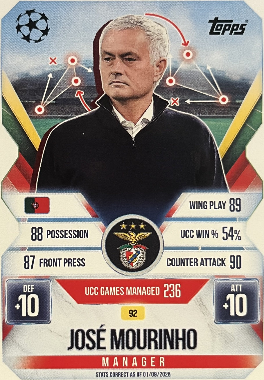 Jose Mourinho 2026 2026 Topps Match Attax Extra 2026 #92