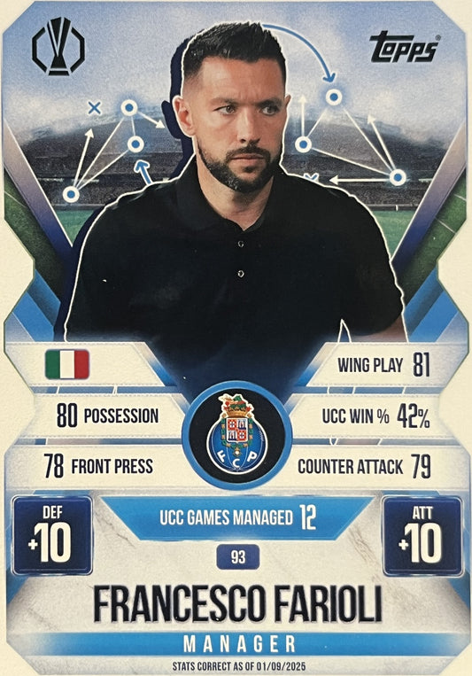 Francesco Farioli 2026 2026 Topps Match Attax Extra 2026 #93