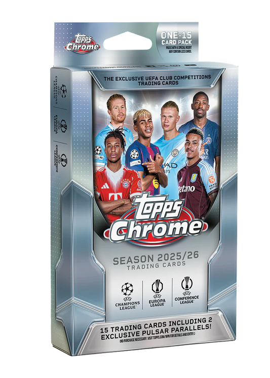 Topps Chrome UEFA Club Competitions 2025-26 Hanger Box